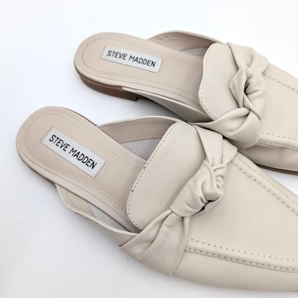 Steve Madden Chart Mule Flats Knotted Strap Women's Cream Size US8M EU38.5 - Picture 10 of 12